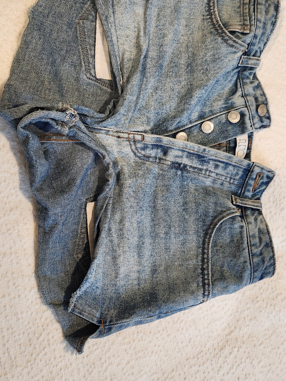 LEO High-Rise Light Blue Denim Jean Shorts with Button Fly